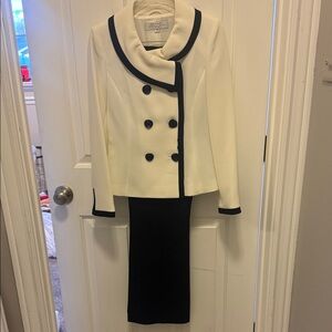 Cream/White and Black Suit